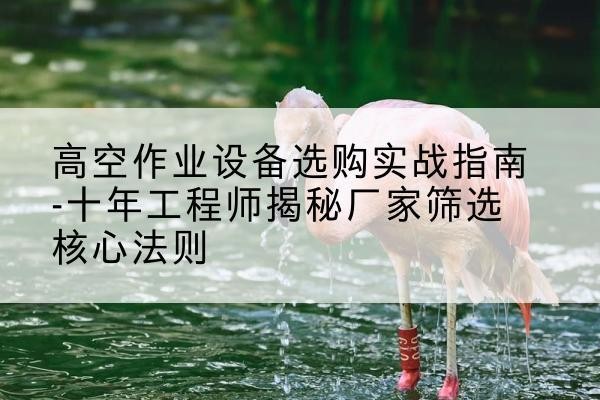 安仁剪叉式升降机厂家-高空作业设备选购实战指南-十年工程师揭秘厂家筛选核心法则
